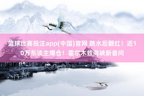 篮球比赛投注app(中国)官网 跳水后翻红！近10万东谈主爆仓！霍尔木兹海峡新音问