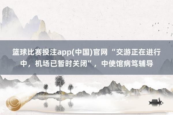 篮球比赛投注app(中国)官网 “交游正在进行中，机场已暂时关闭”，中使馆病笃辅导