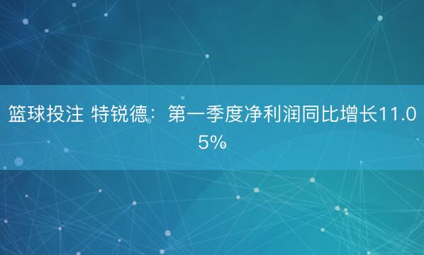 篮球投注 特锐德：第一季度净利润同比增长11.05%